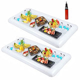 Moon Boat  2 PCS Inflatable Serving/Salad Bar Tray Food Drink Holder - BBQ Picnic Pool Party Buffet Luau Cooler,with a drain plug