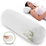 K Ka Ua Healthex Cervical Neck Roll Pillow Cylinder Round Cushion Bolster Support for Sleeping Memory Foam and Bamboo Cover - Breathable, Hypoallergenic and Comfortable -Supports Effectively, Alleviates Pain