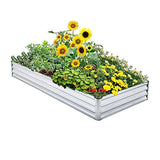 Mofesun Galvanized Raised Garden Bed Kit - Metal Raised Bed Garden 4'x8'x1' for Flower Planters, Vegetables Herb Mofesun
