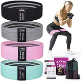 Beachbody  Vergali Fabric Booty Bands for Women Butt and Legs. Set of 4 Non Slip Cloth Resistance Working Out Band for Glute, Thigh, Squat with Workout Resistant Fitness Training Guide to Exercise at Home or Gym