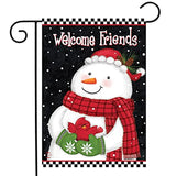 Atenia Lane Friendly Snowman Winter Garden Flag Primitive Welcome Cardinal 12.5