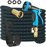 EOOIO Casia Expandable Garden Hose,Flexible Water Hoses 10 Function Spray Nozzle and Durable 3-Layers Latex,Extra Strength 3750D Gardening Hose with 3/4