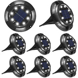 K.E.J. Solar Ground Light Outdoor Solar Disk Lights 8 Pack Garden Pathway Lights Waterproof Solar Walkway Lights for Yard Garden Lawn Pathway Patio Driveway Deck Multicolor