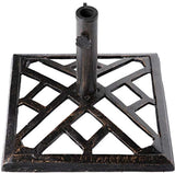 BUYBEYBUY QI003816 Square-Bronze Cast Iron Umbrella Base Stand 19 lbs