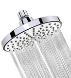 WASSA Shower Head - 6 Inch Anti-Leak Anti-Clog Fixed Rain Showerhead - Rainfall Spray Relaxation and Spa - Metal Swivel Ball Joint (Silver)