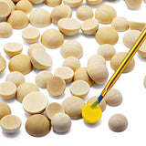 Jetec 200 Pieces Split Wood Balls Half Wooden Balls Mini Round Half Ball Unfinished Natural Half Beads Wood Craft Blank Split Ball for DIY Christmas Home Party Crafts Decor Supplies (15 mm, 12 mm)