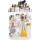 AMEITECH 360-Degree Makeup Organizer, DIY Adjustable Rotating Cosmetic Storage Carousel Spinning Holder Storage Rack with 5 Layers Large Capacity, Best for Countertop, Square