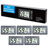 Goabroa Mini Hygrometer Thermometer Digital Indoor Humidity Gauge Moisture Meter with Temperature Monitor Sensor Fahrenheit (℉) for Guitar Incubators Reptile and Humidors 5 Pack