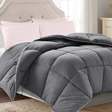 Brermer Soft King Goose Down Alternative Comforter, All Seasons Puffy Warm Duvet Insert with 8 Corner Tabs, Luxury Reversible Hotel Collection, 102