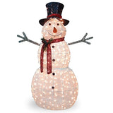 SANKUU Company Artificial Christmas Décor Includes Pre-Strung White LED Lights and Ground Stakes, 5 ft, Crystal Snowman