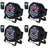 Missyee DJ Lights 36 X 1W RGB LEDs DJ Uplighting Package Sound Activated Stage Lights with Remote Control Compatible with DMX, 9 Modes LED Up Lights for Wedding Event Party Festival (4 Packs)