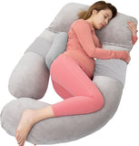AS AWESLING 60in Full Body Pillow | Nursing, Maternity and Pregnancy Body Pillow | Extra Large U Shape Pillow and Lounger with Detachable Side, Separate Support Pillow and Removable Cover (Pink)