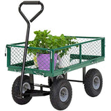 FDW  Garden Carts Yard Dump Wagon Cart Lawn Utility Cart Outdoor Steel Heavy Duty Beach Lawn Yard Landscape