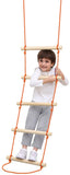 YBK Kids Swing Rope Ladder - Children Wooden Craft Climbing Rope Ladder with Straps Hooks Swing Set for Indoor/Outdoor/Playground/Home/Tree/Backyard