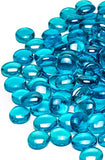GASPRO 10LB Fire Glass for Propane Fire Pit, 3/4 Inch Fire Pit Glass Beads for Gas Fireplace, High Luster Caribbean Blue