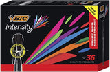 BIC Intensity Permanent Marker, Tank style, Chisel Tip - Box of 36 Black Markers