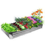 MESIXI  (Double Anti-Rust) Tool-Free Raised Garden Bed Outdoor Galvanized Tub Box Planter Kit Flower Metal Table Herb Stock Tank Pool With Legs For Vegetable Large Vertical Water Trough Tomato Pot Seed