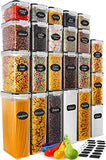 RAZCC Airtight Food Storage Containers - BPA Free Cereal & Dry Food Storage Containers Set of 23 for Sugar, Flour, Snack, Baking Supplies, with Free Chalkboard Label
