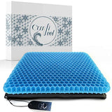Comfifeel Gel Seat Cushion for Pressure Relief and Long Sitting - Gel Cushions for Pressure Sore Relief - Double Thick Chair Cushion with Breathable Non Slip Cover Perfect for Wheelchair Office Chair and Cars
