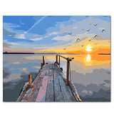 Aizmei  DIY Paint by Numbers Kits, Acrylic Painting Kit for Kids & Adult, Canvas DIY Oil Painting for Home Wall Decor Sunset - with Brushes & Acrylic Pigment(16X20inch)