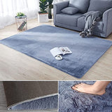 Wondo Area Rug Large Shaggy Rug Fluffy Imitation Rabbit Fur Floor Carpet Soft and Non-slip with 3m Nano Adhesive Tape for Living Room Dining Room Bedroom Kids Room Grey 140x200cm