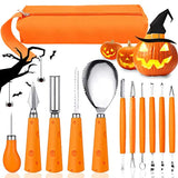 FEOAMO Halloween Pumpkin Carving Kit, FEOAMO 11 Pieces Professional Heavy Duty Stainless Steel Jack O Lanterns Pumpkin Carving Tools Set for Halloween Kids Adults Party Decorations, with Storage Carrying Bag