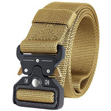 IDEATECH Tactical Belt for Men, Black, Military Use, Heavy Duty Belt, Quick Release Buckle, Men, Brown-b, L Waist 42-46 Inches