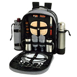 ROMALI’S  Original Equipped 2 Person Picnic Backpack with Coffee Service, Cooler & Insulated Wine Holder - Designed & Assembled in the USA