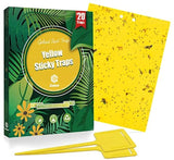 Gideal 20-Pack Dual-Sided Yellow Sticky Traps for Flying Plant Insect Such as Fungus Gnats, Whiteflies, Aphids, Leafminers,Thrips - (6x8 Inches, Included 20pcs Twist Ties)