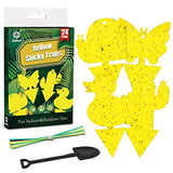 Gideal 24-Pack Dual-Sided Yellow Sticky Traps for Indoor/Outdoor Use, Gnat Trap for Flying Plant Insect Such as Fungus Gnats, Whiteflies, Aphids, Fruit Fly, Leafminers, etc - Cute Shapes
