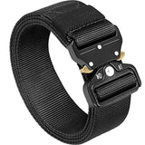 IDEATECH Mens Tactical Belt Black Military Heavy Duty Belt Quick Release Buckle - black A