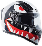 TORC T15B Bluetooth Integrated Full Face Motorcycle Helmet With Graphic (T15B Chrome Flying Tiger, Medium)
