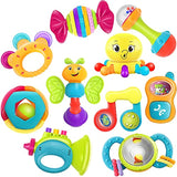 WYSWYG 10pcs Baby Rattle Toys, Infant Shaker, Teether, Grab and Spin Rattles, Musical Toy Set, Early Educational, Newborn Baby Gifts for 0, 3, 6, 9, 12 Months, Girls, Boys