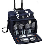 ROMALI’S Original Insulated Picnic Cooler with Service for 4 on Wheels-Designed & Assembled in the USA