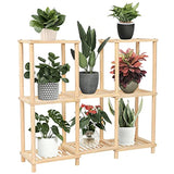 SHALLWE Wooden Plant Rack 8 Board, DIY Storage Rack and Display Rack Indoor and Outdoor