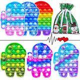 ZNNCO 6Pcs Among Pop Push Bubble Fidget It Toy, A Christmas Drawstring Gift Bag, Decompression and Anti Anxiety Kit Fidget Toys Pack for Kids Adults