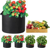 FEEGO  5 Packs 5 Gallon Grow Bags Thickened Non-Woven Fabric Pots with Handles Plant Grow Bags for Vegetables Fruits Flowers FEEGO (5 Gallon)
