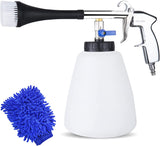 Buyplus High Pressure Turbo Cleaning Gun - Tornado Pro Car Interior Cleaner, Vehicle Seat Spray Tool Kit with Wash Brush Cloth, 1L Foam Bottle, for Air Compressor