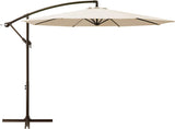 MURBONE 10ft Patio Offset Umbrella Cantilever Umbrella Hanging Market Umbrella Outdoor Umbrellas with Crank & Cross Base (Beige)
