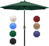 UHINOOS 9 ft Patio Umbrella,Outside Table Umbrella with 8 Ribs, 9' Aluminum Alloy Pole Patio Table Umbrellas with Push Button Tilt.Fade-resistant and Water Proof Patio Table Umbrella with Crank,Green