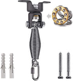 BeneLabel Heavy Duty Boxing Punching Bag Hanger with Spring, 350 LB Capacity, 360° Rotation Wood Beam Holder, 2 Wood Screws for Wooden Sets, 1 Carabiner, 1 Comfort Spring