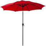 Wikiwiki 10 ft Outdoor Market Patio Table Umbrella with Fiberglass Rib Tips and Tilt, Red