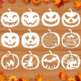 FEOAMO Inch Halloween Stencils Template - Large Pumpkins Stencils Set for Kids Reusable Plastic Painting Drawing Stencils for Crafts Spraying Wall Door Window and Halloween Decor 12 Pack