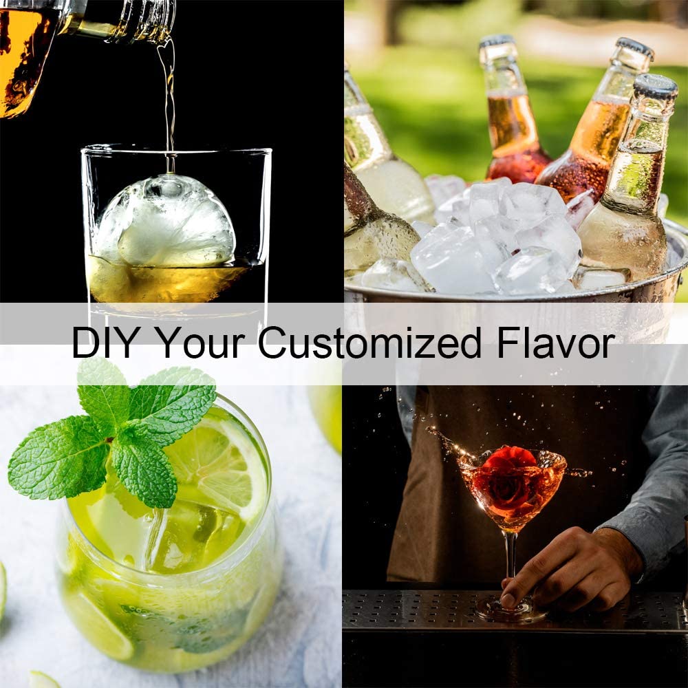 GDREAMT Ice Cube Trays Silicone Mold - Easy Release Ice Cube Molds Sphere Ice Ball Maker with Removable Lid and Large Square Ice Molds Reusable and BPA Free for Whiskey and Cocktails, Set of 3, Black