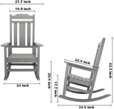 hOmeHua Oversized Rocking Chair, All Weather Resistant Outdoor Indoor Fade-Resistant Patio Rocker Chair๏ผStable Durable Smooth Rocking, Comfortable Easy to Maintain, Load Bearing 350 lbs - Black