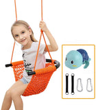 YKB Kids Swing,Hand-Made Swing Seat Tree Heavy Duty Rope Play Secure Children Swing Set for Indoor/Outdoor/Playground/Home/Tree with Snap Hooks
