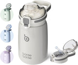 BOTTLE BOTTLE Kids Water Bottles for School 12 oz Stainless Steel Water bottle with Leak Proof Lid Double Wall Vacuum Kids Insulated Water Bottle Keeps Hot and Cold Best Gift Back to School(gray)