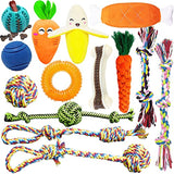 MLCINI Puppy Toys Dog Toys Puppy Toys for Teething Puppy Chew Toys Plush Dog Squeaky Toys Dog Rope Toy Nylon Dog Bone IQ Treat Ball Small Dog Chew Toys 14 Pack with Bonus Storage Bag