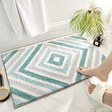 Septseven Bathroom Rug, Non-Slip Bath Mat, Machine Washable Bath Mat, Quick Drying, Soft Bath Mat for Bathtub, Shower and Bathroom (Green, 40 x 60 cm)