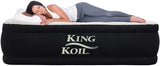 King Koil California King Luxury Raised Air Mattress with Built-in 120V AC High Capacity Internal Pump Comfort Quilt Top California King Airbed for Home Camping Travel